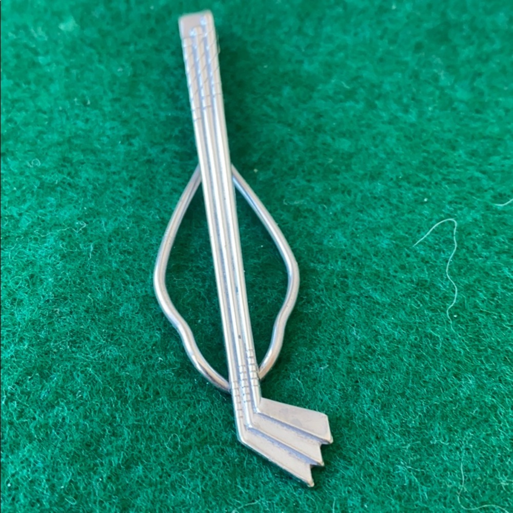 Vintage sterling silver golf clubs tie clip